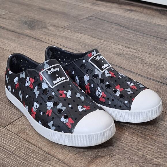 Native Other - Native x Disney Mickey Mouse big kids 3 black water slip on rubber youth shoes